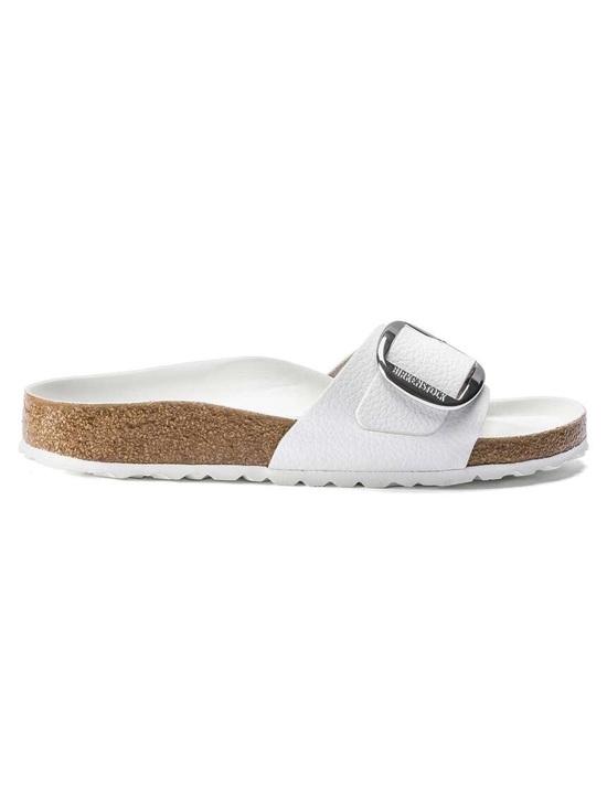 Birkenstock Shoes - Birkenstock Madrid Big Buckle Sandals in White Leather | SLIGHTLY USED
